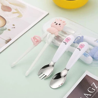 Set Đũa Thìa Dĩa Cho Bé Ăn Dặm (Hộp to)