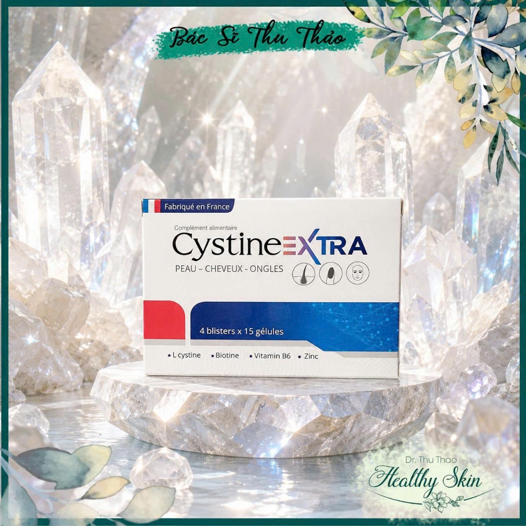 [60viên] Viên uống Cystine Extra Hỗ trợ cải thiện mụn, tóc, móng, sáng da