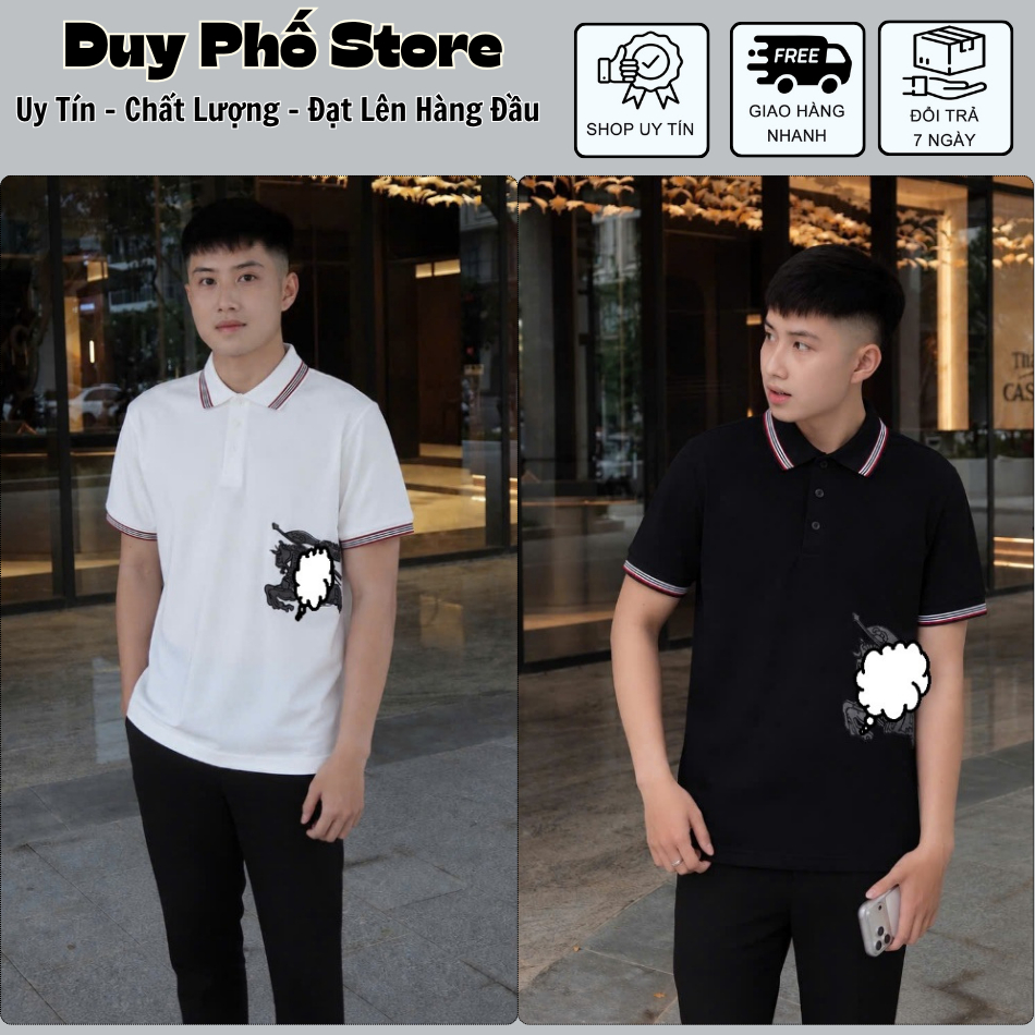 Áo Polo Nam Phối Hình Thêu Con Ngựa vằn Trên Áo Siêu Chất - Áo Polo Nam Chất Cotton Gai Cao Cấp