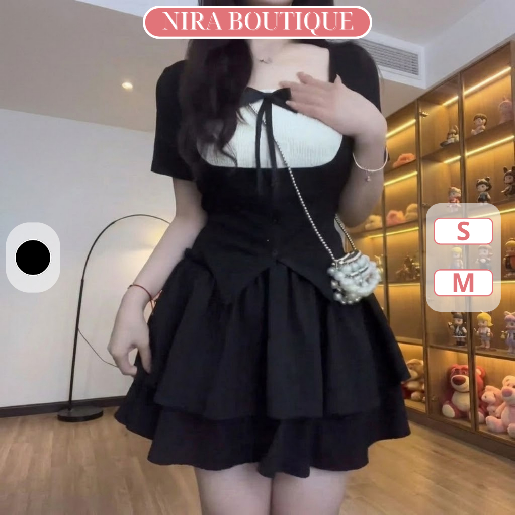 Áo Kiểu Nữ Cổ Vuông Vạt Eo Chất Thun Tăm Che Bụng Bigsize-AH13-Nira.Boutique