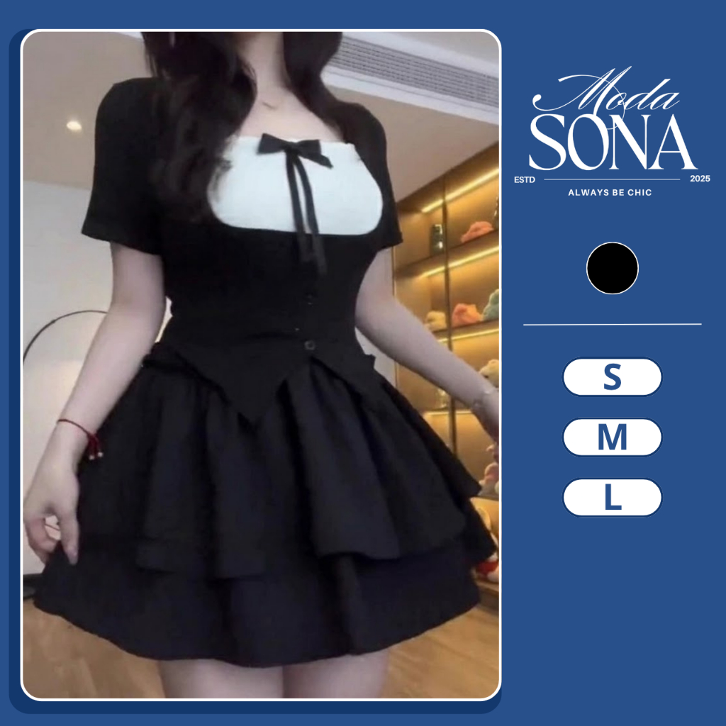 Áo Kiểu Nữ Cổ Vuông Vạt Eo Chất Thun Tăm Che Bụng Bigsize-AH13-Sona.moda