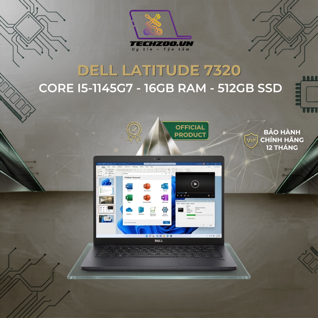 Laptop Dell Latitude 7320 - Core i5-1145G7 | Ram 16GB | 13.3 inch FHD 1,1kg, nhập JP BH12T