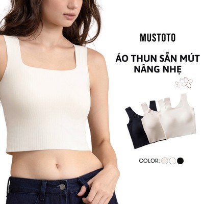 MUSTOTO Áo Thun Ba Lỗ Có Sẵn Mút Nâng Ngực (MA82)