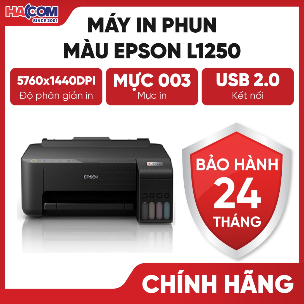 Máy In Phun Màu Epson Ecotank L121/L1210/L1250/L8050/L3210/L3250 Chính Hãng - BH 24 Tháng HACOM PC