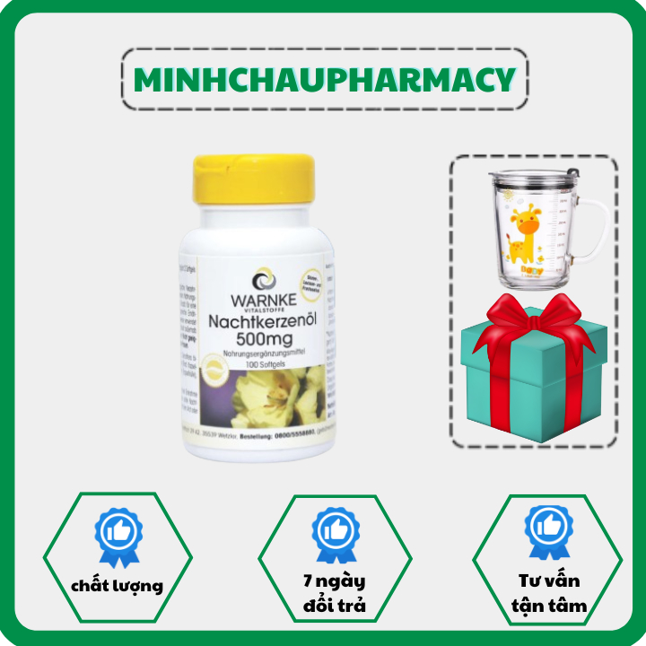 [HÀNG NHẬP KHẨU] TINH DẦU HOA ANH THẢO Warnke Nachtkerzenöl 500mg - Cân Bằng Nội Tiết Tố Nữ