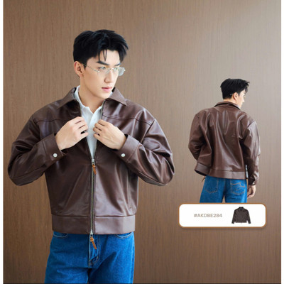 Áo khoác nam Ben & Tod RB1117 BE284 da mềm mịn form Regular Boxy
