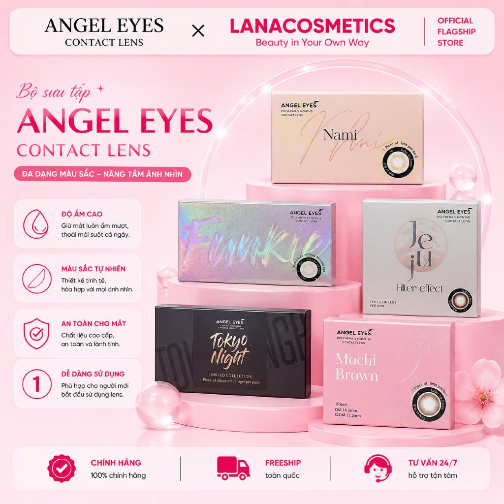 Kính áp tròng Angel Eyes 3 tháng - 1 chiếc - 0 độ