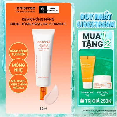INNISFREE x Kem chống nắng Vitamin C nâng tông sáng da SPF 50+ PA++++ 50mL
