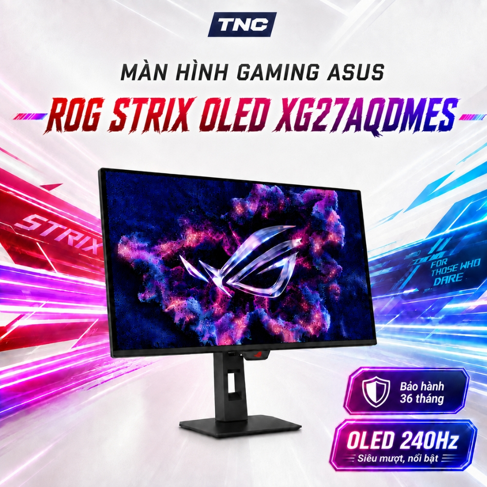 Màn Hình Gaming Asus ROG Strix OLED XG27AQDMES 27 Inch/ QHD/ QD-OLED/ 240Hz/ 0.03ms - Bảo Hành 3 Năm