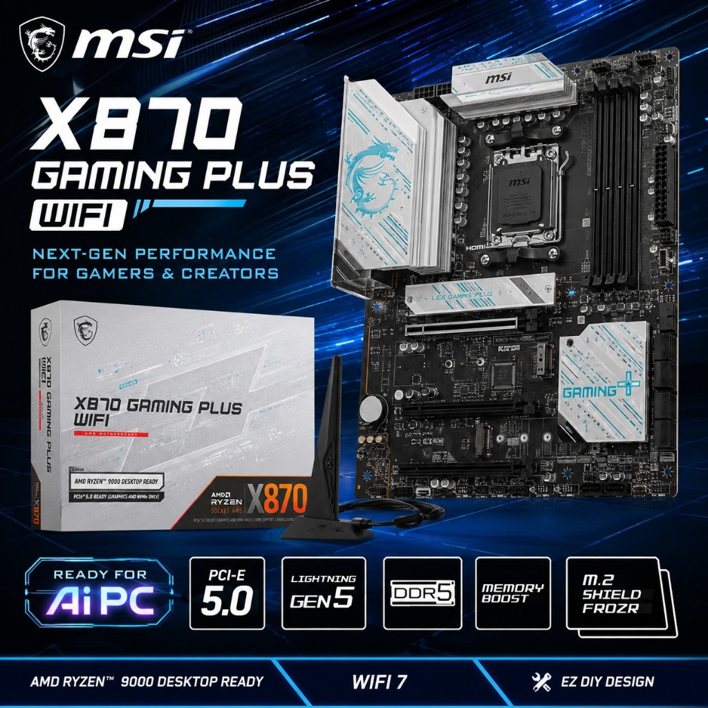 Mainboard MSI X870 GAMING PLUS WIFI 7