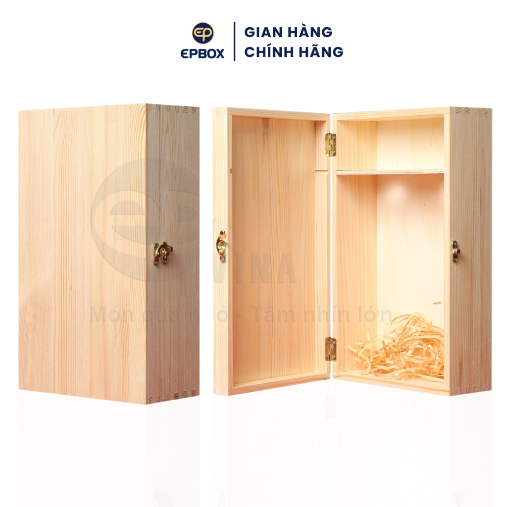 Hộp Gỗ Thông Đựng Rượu Đôi Epvina Box Khắc Logo Theo Yêu Cầu HO17-238-I02