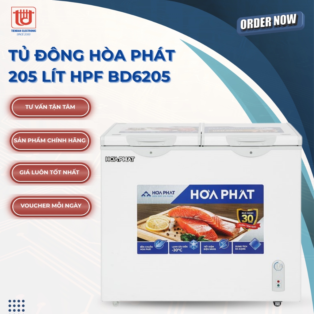 Hòa Phát Tủ đông bảo quản thực phẩm 205 Lít HPF BD6205/506S2Đ2