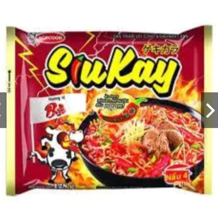 COMBO 10 gói Mì Tôm Siukay Acecook 128g – Mì Siêu Cay Cấp Độ Mạnh, Sợi Dai Ngon, Đậm Vị Xốt Ớt