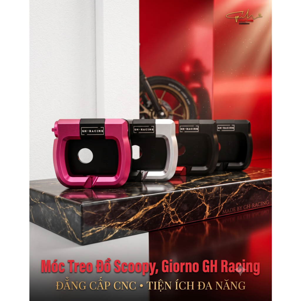 Móc treo đồ cnc Ghracing cho Giorno 125 Scoopy - móc treo đồ Ghracing - Phụ Kiện thay thế