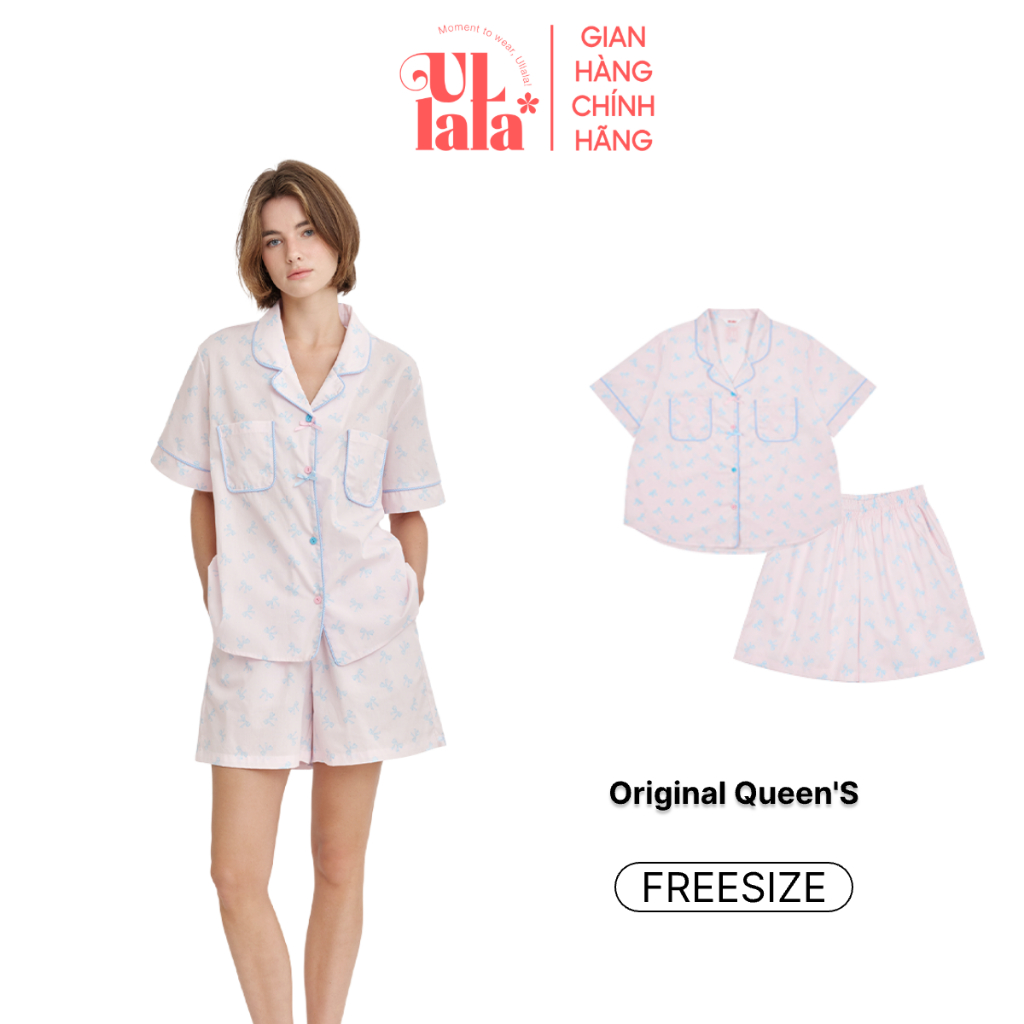 Ullala Pajamas Queen's Bộ ngủ mặc nhà nữ ngắn Freesize