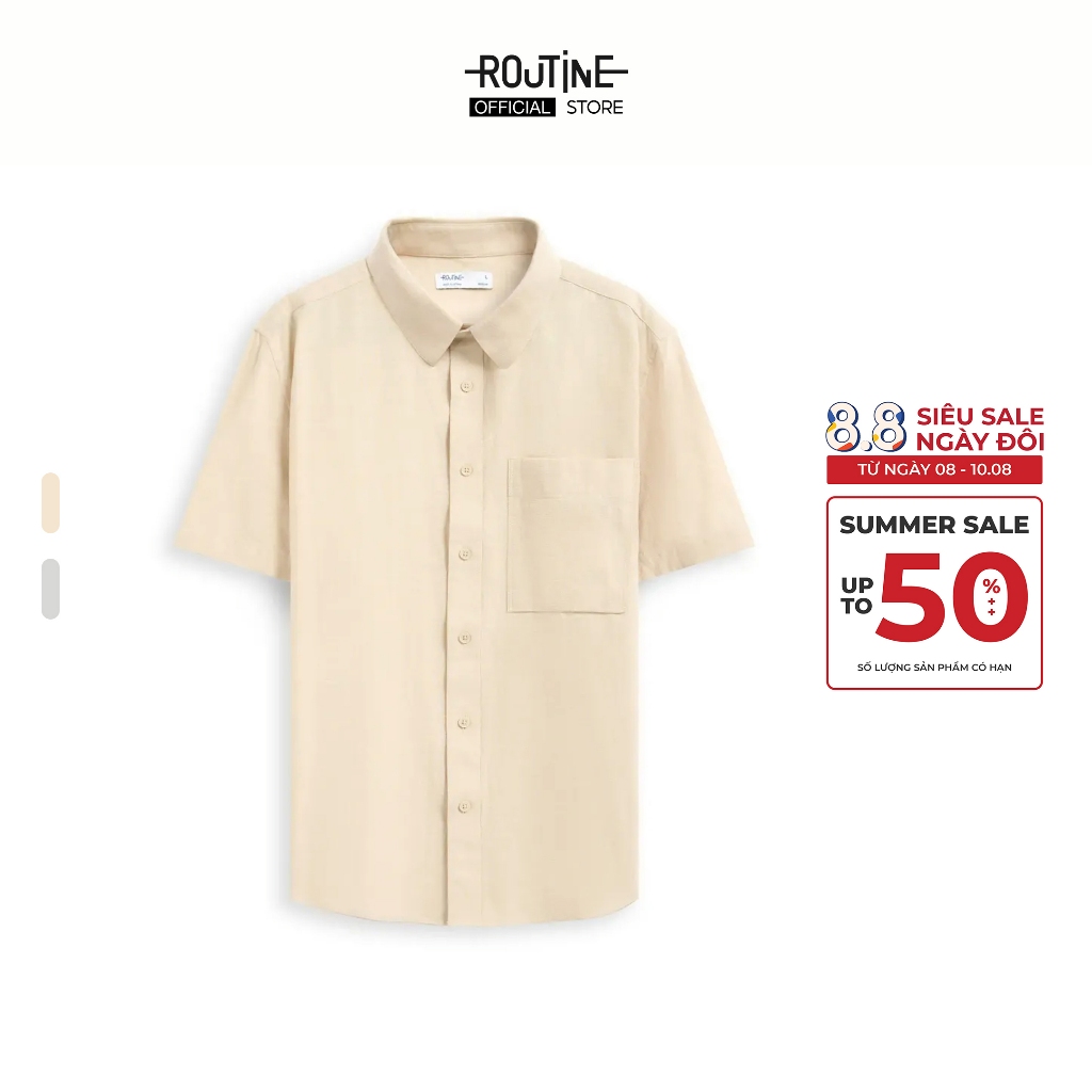 Áo Sơ Mi Nam Tay Ngắn Vải Texture Form Regular - Routine 10S25SHS051