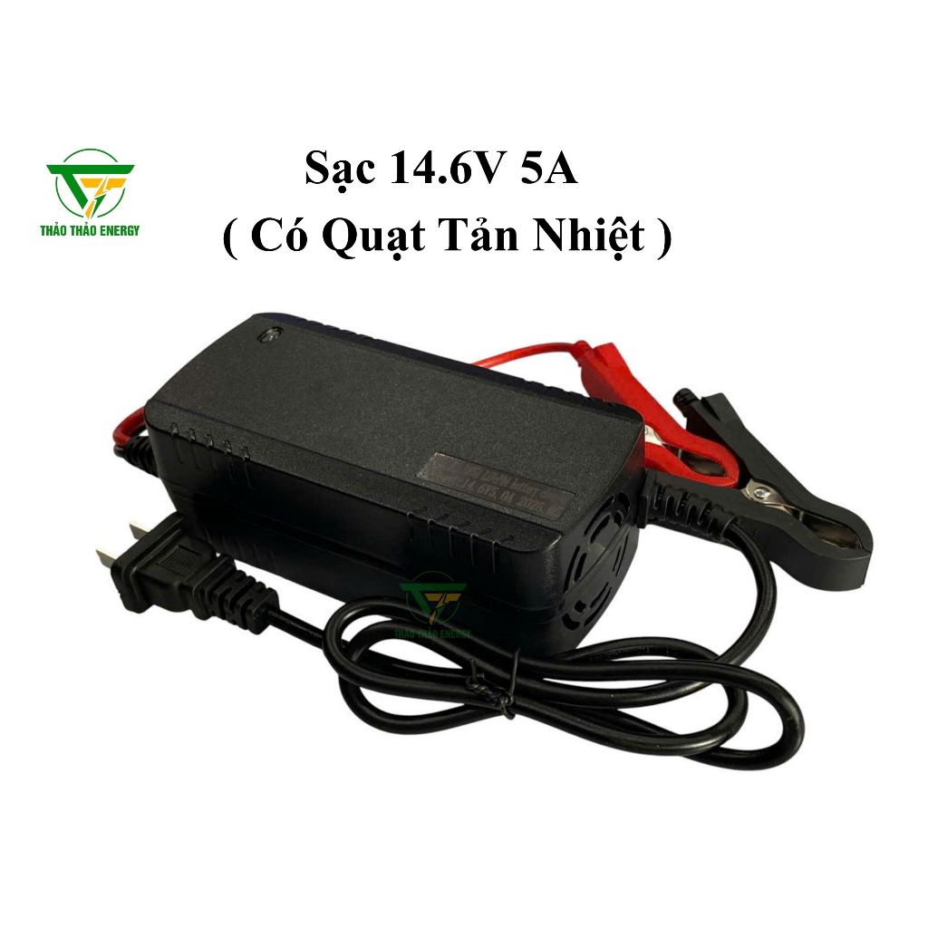 Sạc 4S 14.6V 5A - Sạc 4S 14.6V 10A có quạt tản nhiệt và đèn báo đầy, chuyên sạc pin sắt LFP