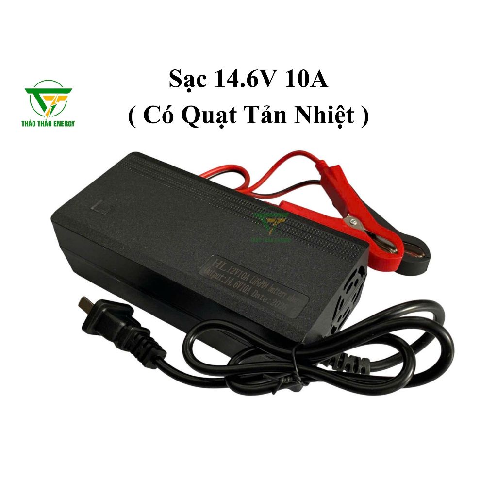 Sạc 4S 14.6V 5A - Sạc 4S 14.6V 10A có quạt tản nhiệt và đèn báo đầy, chuyên sạc pin sắt LFP