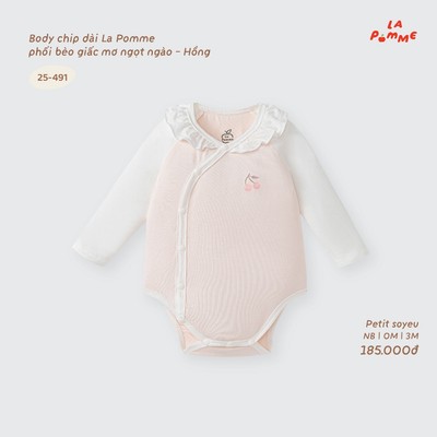 Body chip dài La Pomme phối bèo giấc mơ ngọt ngào - Sợi Petit Soyeu thoáng mát - Bé gái - NB - 3M