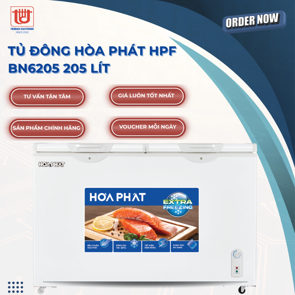 Hòa Phát Tủ đông bảo quản thực phẩm 205L HPF BN6205