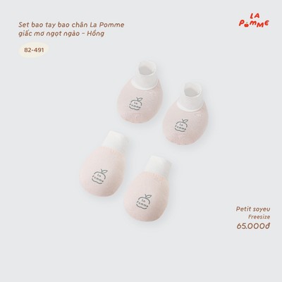 Set bao tay bao chân La Pomme giấc mơ ngọt ngào - Sợi Petit Soyeu thoáng mát - Bé gái - Freesize