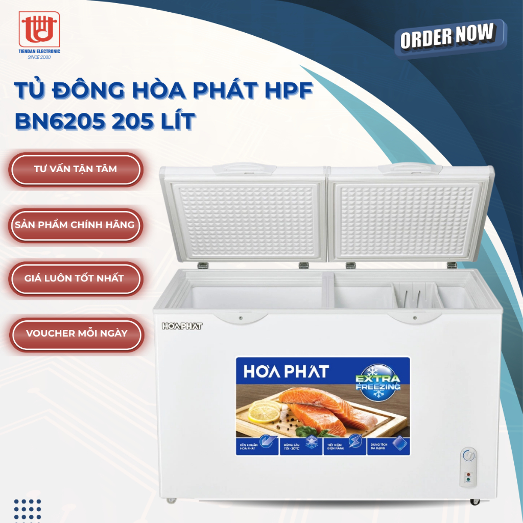 Hòa Phát Tủ đông bảo quản thực phẩm 205L HPF BN6205/506S2N2