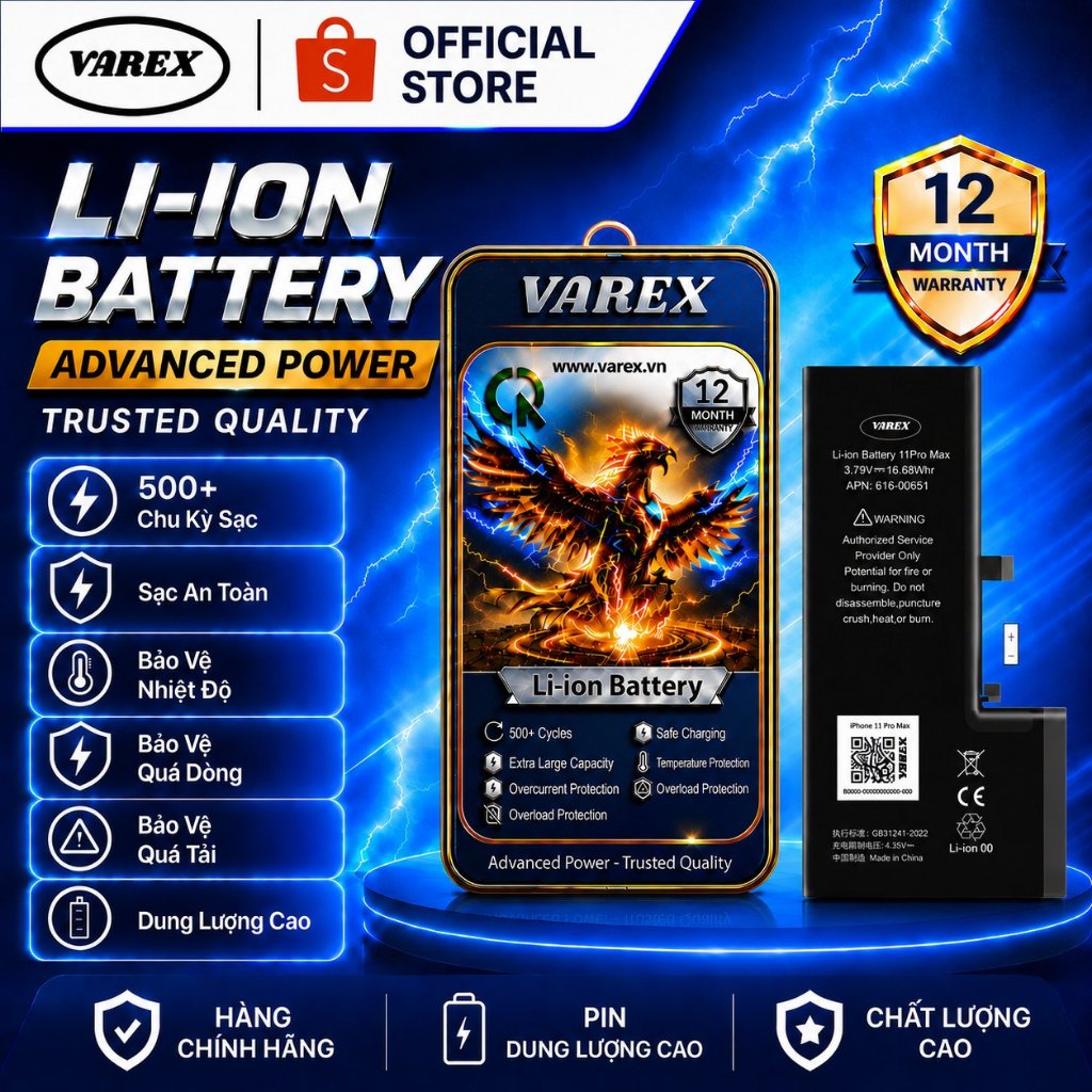 Pin Varex Iphone 11 Pro Max Dung Lượng Cao