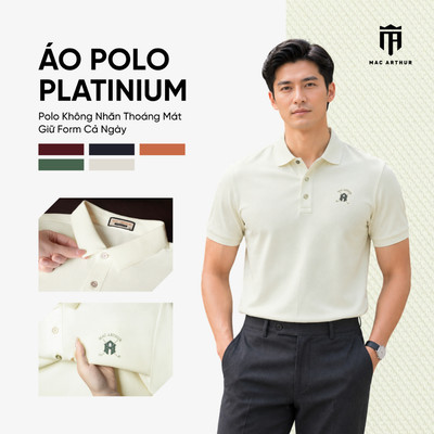 [New] Áo Polo Nam Cao Cấp, Polo Mac Arthur Platinum Nam Thể Thao Co Giãn, Thoáng Mát, Form Chuẩn SP1