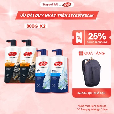 [LIVE] Combo 2 Sữa tắm Lifebuoy Thiên nhiên Detox Và Chăm Sóc Chuyên Sâu 800g