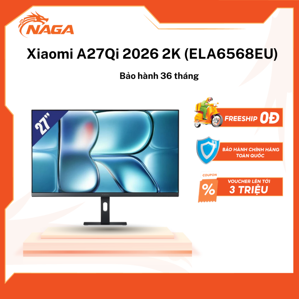 (Hỏa tốc) Màn hình Xiaomi A27Qi 2026 (ELA6568EU) (27 inch/2K/IPS/120HZ/6MS) - Chính hãng