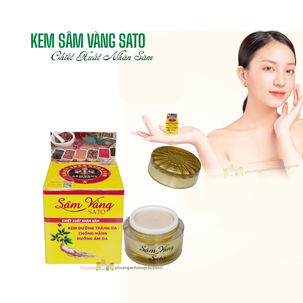 Kem sâm vàng trắng da sato chiết xuất nhân sâm 6g