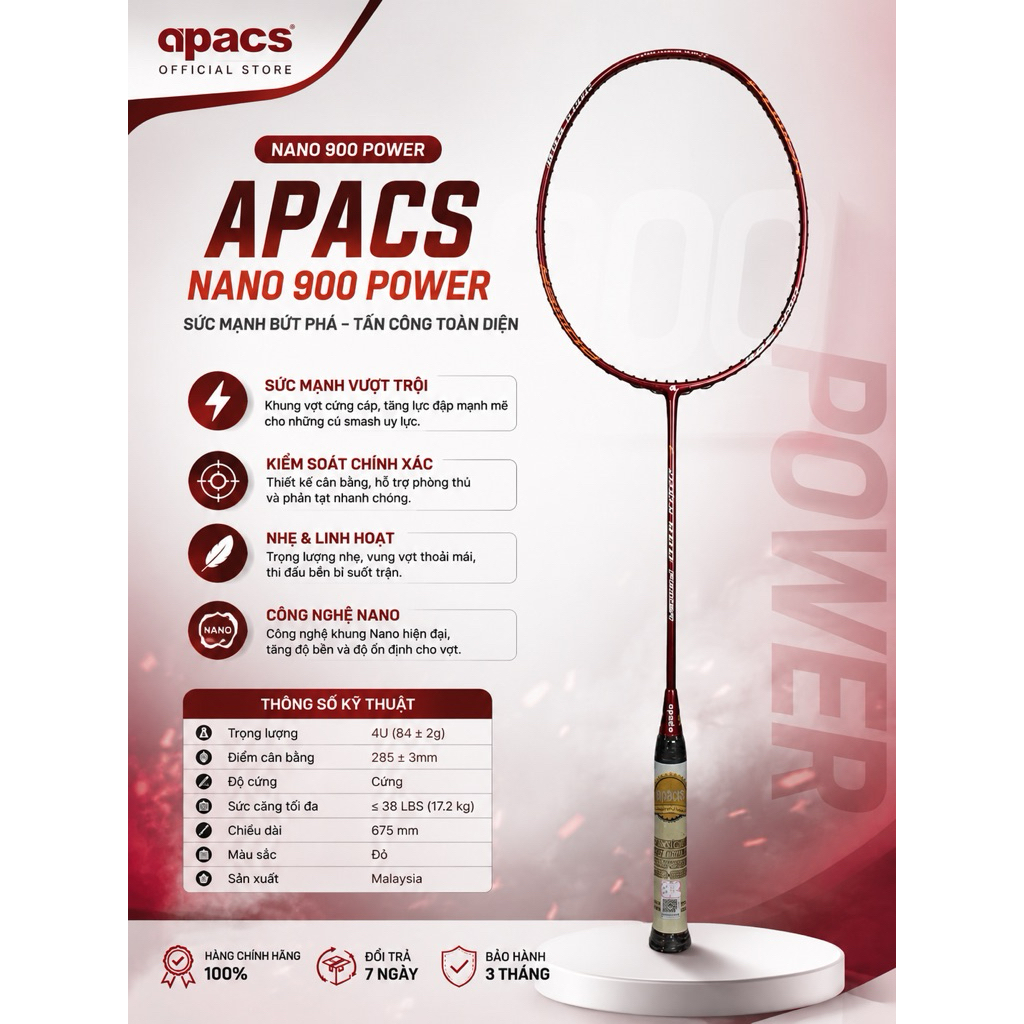 🏸 VỢT CẦU LÔNG APACS CHÍNH HÃNG – NANO 900 POWER | EDGE SABER 10 | AP Z-ZIGGLE