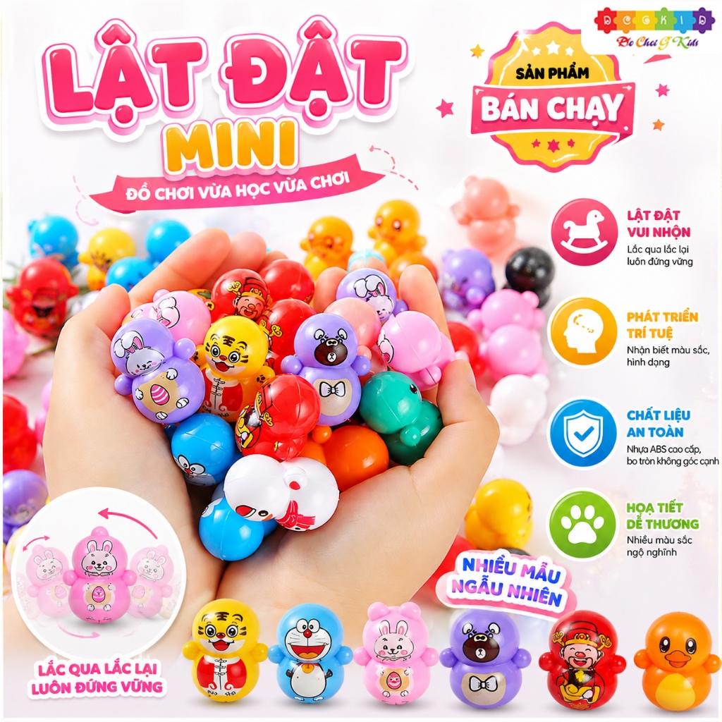 Đồ chơi lật đật mini nhiều phân loại siêu dễ thương cho bé đồ chơi Gkids