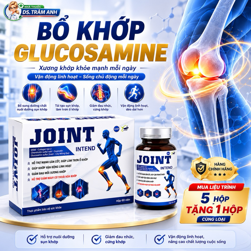 Viên uống bổ khớp glucosamine Joint intend - Tái tạo sụn khớp, giảm khô khớp