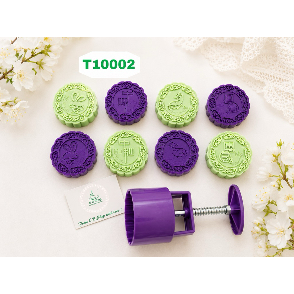 T10002 Khuôn bánh Trung Thu 100gr 4 mặt mẫu mới