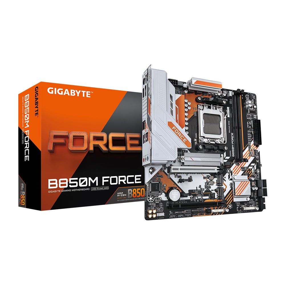 Mainboard Gigabyte B850M FORCE - Socket AM5, DDR5, Khe PCIe 5.0, Cổng LAN 2.5GbE, Micro ATX - Hàng C