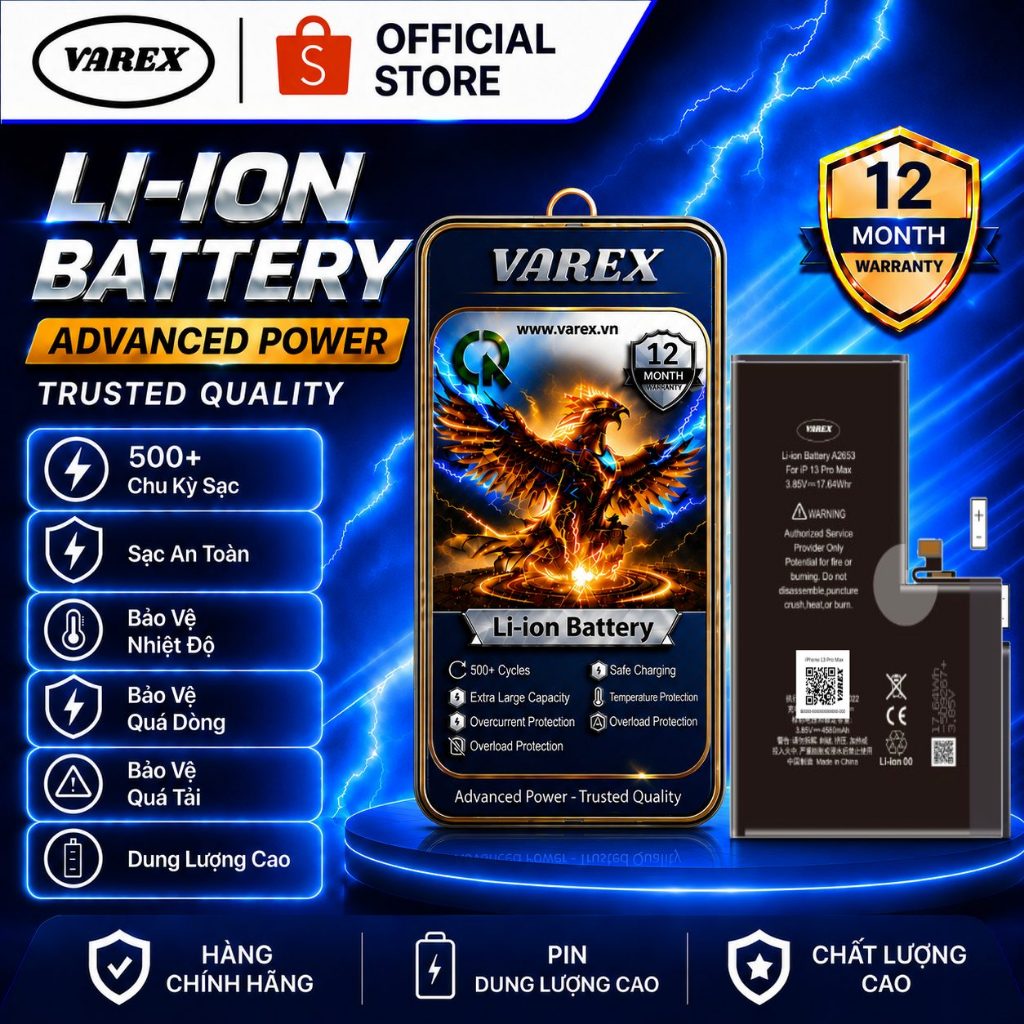 Pin Varex Iphone 13 Pro Max Dung Lượng Cao