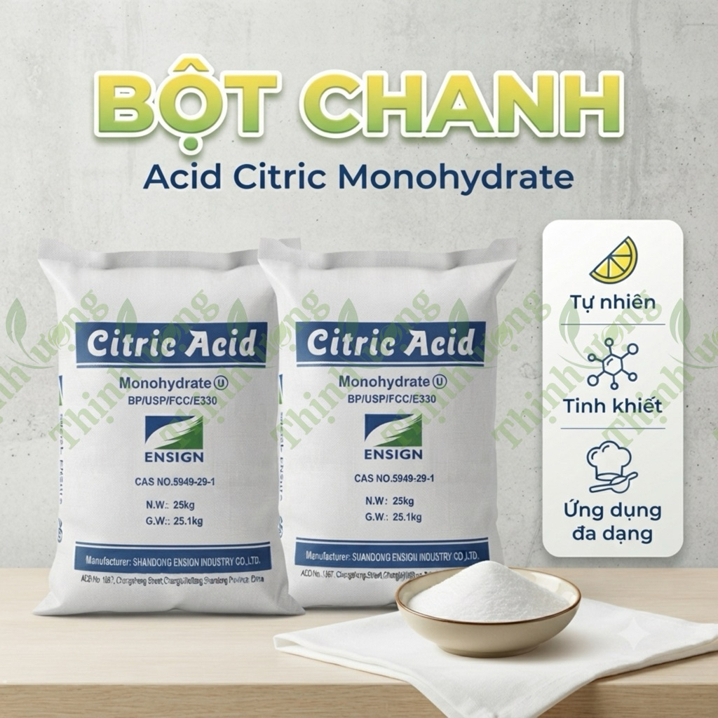 25KG Acid Citric Anhydrous (Khan) - Bột Chanh Bột Chua Khan E330 - Phụ Gia Thực Phẩm