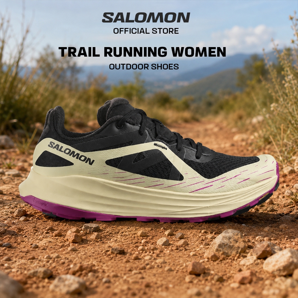 Giày Chạy Thể Thao Nữ Salomon Shoes Ultra Flow W Black/Tyello/Rose V L47450900