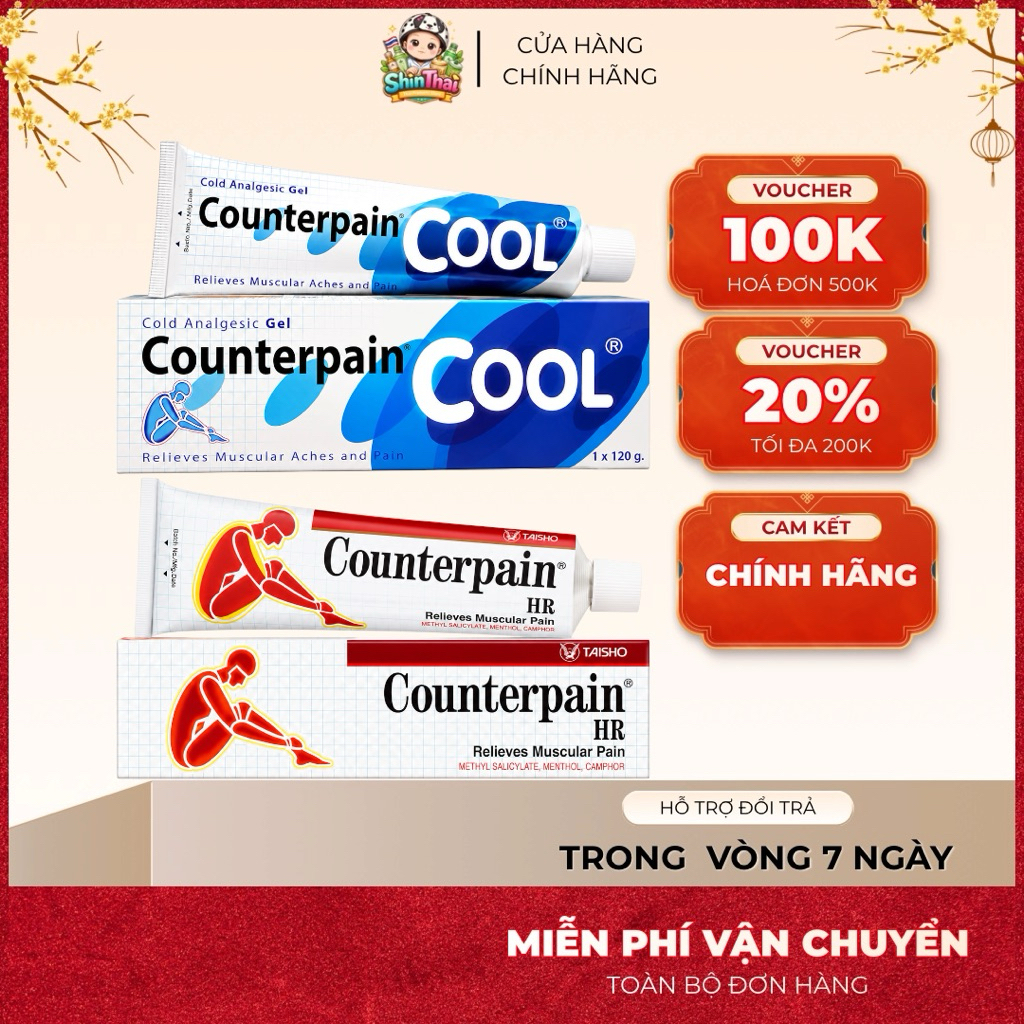 Kem Xoa Bóp Nóng & Lạnh Counterpain Analgesic Balm Thái Lan 120g