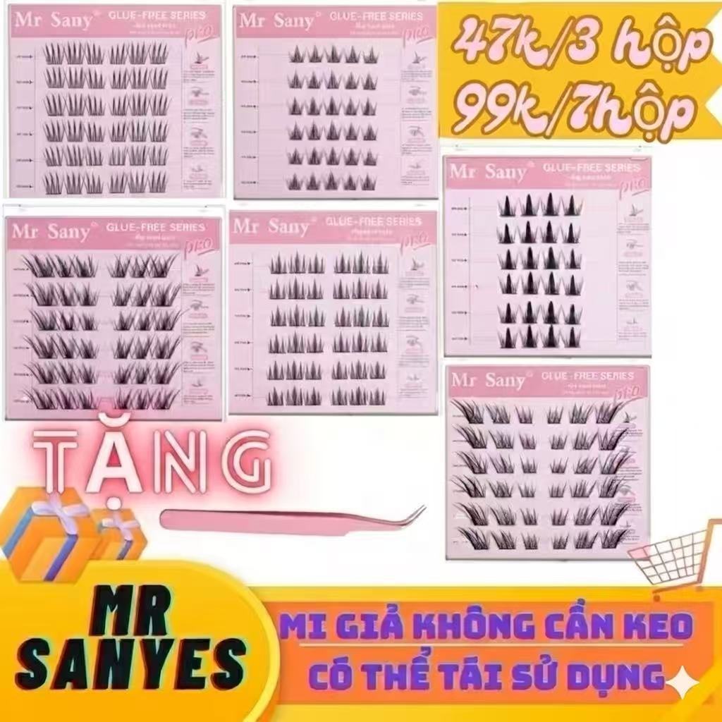 [47k/3 hộp - 99k/7 hộp] Mr Sanyes mi giả sẵn keo tự gắn dễ gắn tái sử dụng nhiều lần tặng nhíp