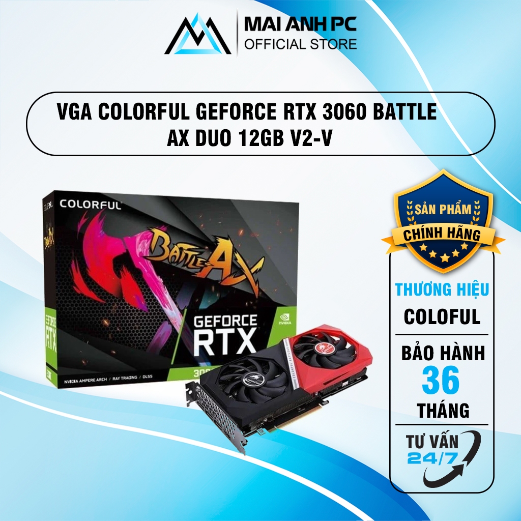 Card màn hình MSI RTX 3060 VENTUS 2X OC 12 GB (12GB GDDR6, 192-bit, HDMI +DP, 1x8-pin)