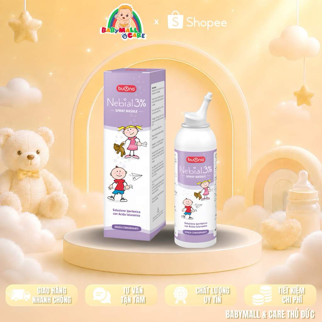 Dung dịch xịt mũi ưu trương Buona Nebial 3% Spray