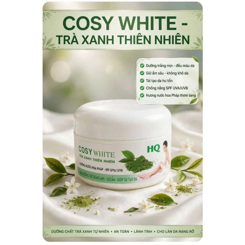 kem body Hq cosy white trà xanh