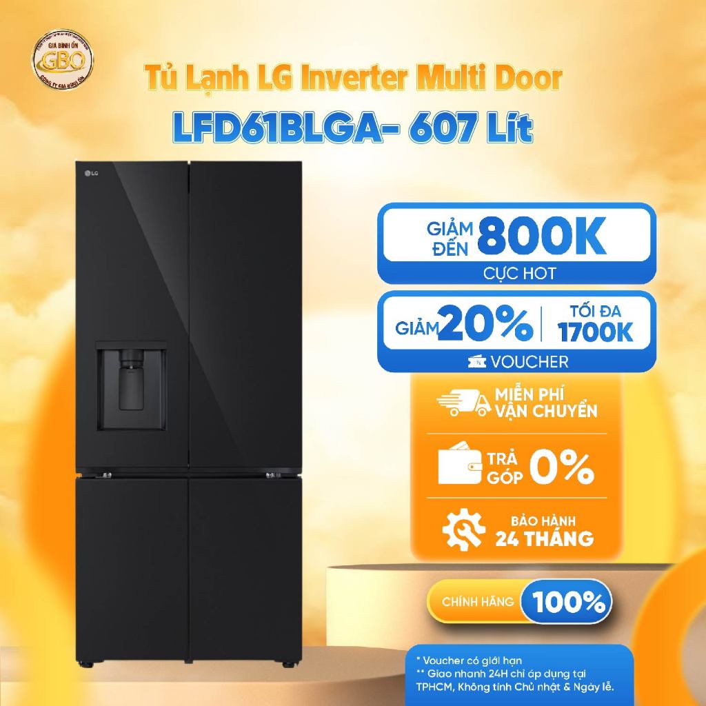 LFD61BLGA - Tủ Lạnh LG Inverter 607 Lít Multi Door