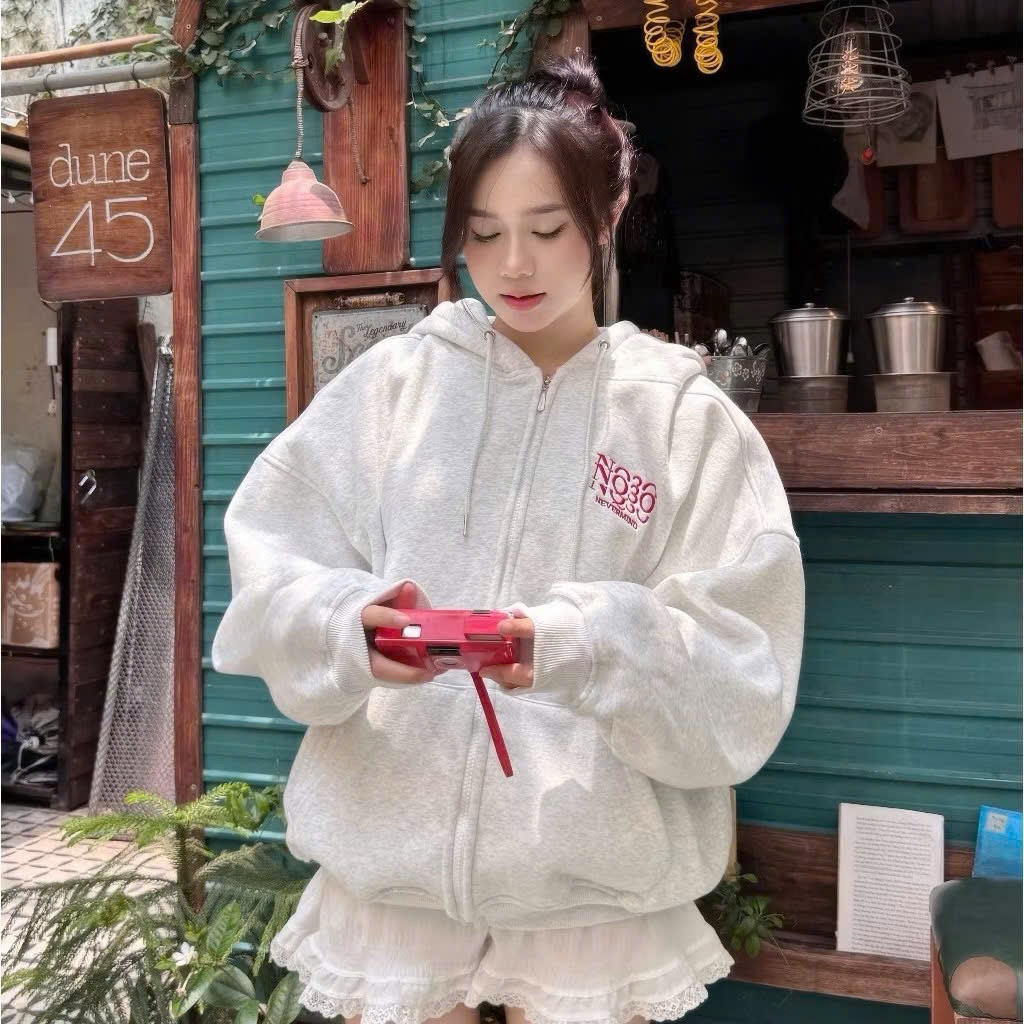 Áo Hoodie Khóa Zip Form Boxy NQ30 Form Rộng Nam Nữ Unisex_Áo Khóa Kéo NQ30 M31