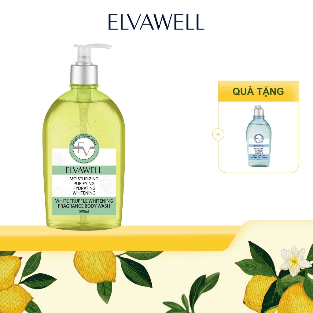 Sữa tắm nấm truffle trắng da Elvawell (500ml) - Sữa tắm White Truffle Whitening Elvawell - Elva Spir