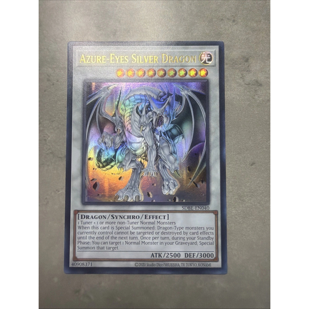 mã đầu SDBE Ultra Rare Lá bài thẻ Yugioh Azure Eyes Silver Dragon syn