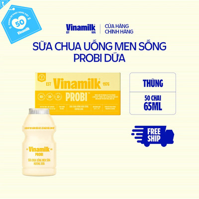 [CHỈ GIAO HCM+HN] Thùng 50 chai Sữa chua uống Probi Dứa chai 65ml