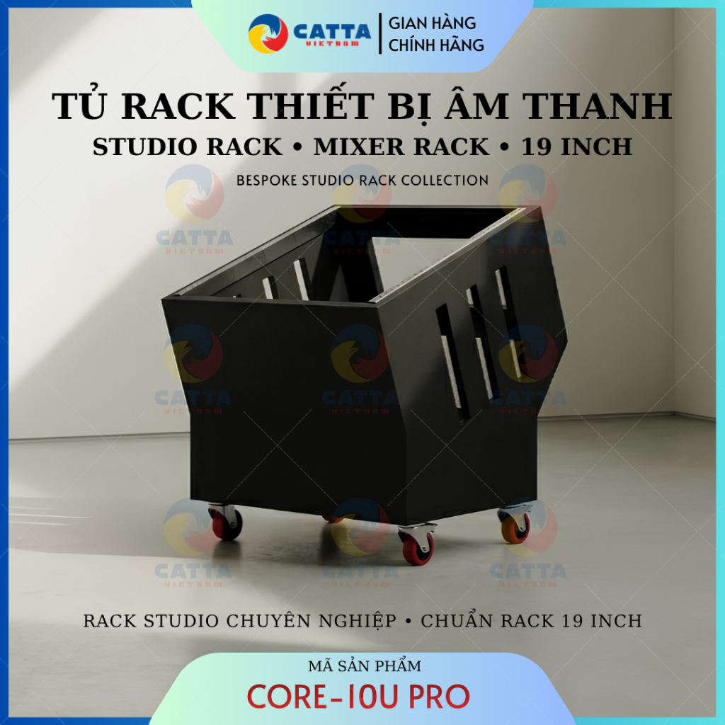 Tủ Rack Âm Thanh 10U CORE-10U PRO – Rack Studio 19 Inch Chuyên Nghiệp